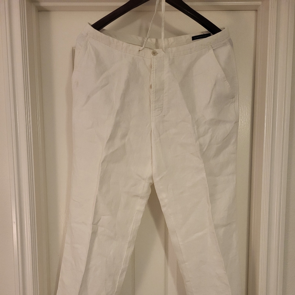 Men white Murano lining pants